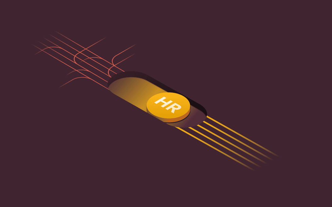 Graphic illustration of a button labelled HR switched to the “On” position