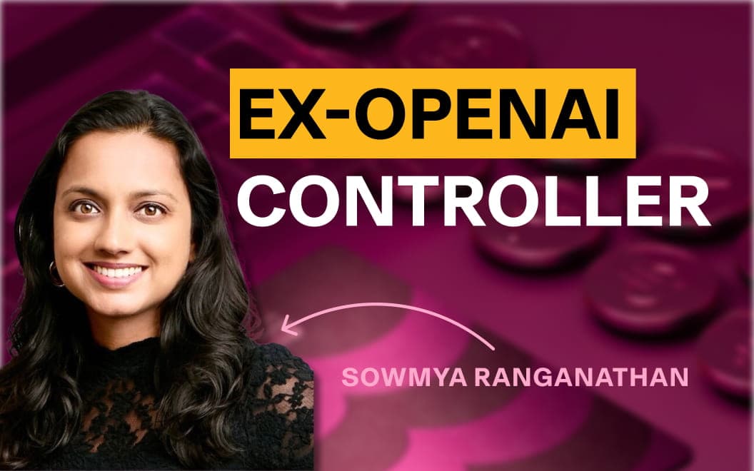 Sowmya Ranganathan with text saying Ex-Controller of OpenAI