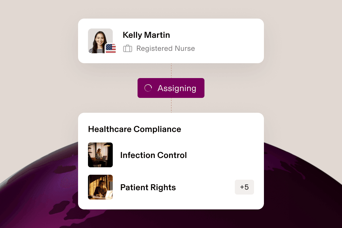 Assigning an employee compliance training based on their role.