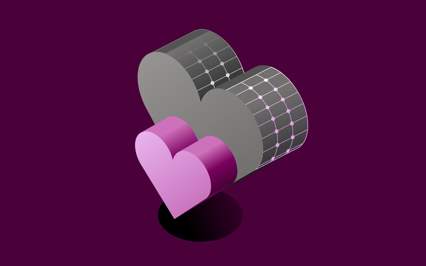 Graphic illustration of two hearts